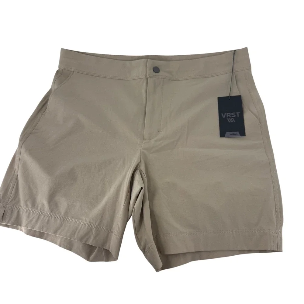 VRST Mens All Purpose Short 7 Inch Inseam Stone Quarry Beige 34‎ NEW